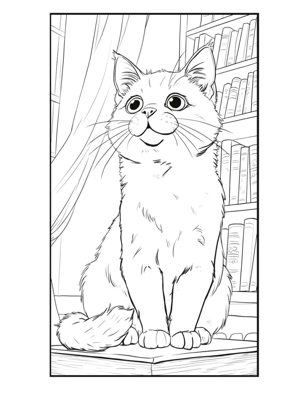 Free coloring page — Selah on the Bookshelf